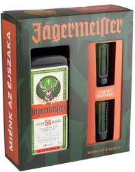 Jägermeister gyógynövénylikőr díszdobozban 2 db 4 cl-es pohárral 35% 0, 7 l