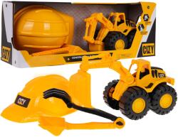 Inlea4Fun Homlokrakodó homokozó játék sisakkal, lapáttal és gereblyével Inlea4Fun DUMP TRUCK (RA-ZAU.G3104-3)