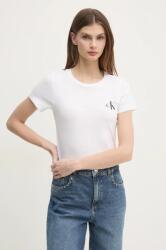 Calvin Klein Jeans tricou din bumbac 2-pack femei, culoarea alb, J20J219734 9BYX-TSD1AT_00D (J20J219734)