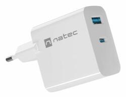 NATEC Ribera GaN 45W USB-A USB-C fehér (NUC-2142)