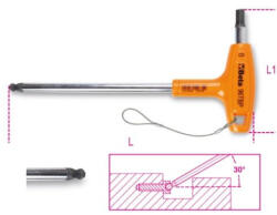 Beta 96TBP-HS 2, 5 Hajlított gömbfejű imbuszkulcsok nagy nyomatékú T-markolattal, krómozott, H-SAFE (BETA-000964685)