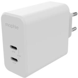 mophie GaN Charger Dual - hálózati töltő dupla USB-C bemenettel 67W fehér (IWCMGANDUWH)