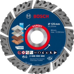 Bosch EXPERT MultiMaterial gyémánt vágótárcsa, 125 x 22, 23 x 2, 2 x 12 mm