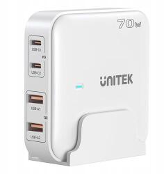 Unitek Asztali töltő GaN 70W 2xUSB-A 2xUSB-C (P1228AWH01-EU)