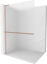 Mexen Kioto+ L, Walk-In zuhanyparaván polccal és akasztóval 90 x 200 cm, 8 mm-es matt üveg, réz matt profil, 800-090-123-65-30 (800-090-123-65-30)