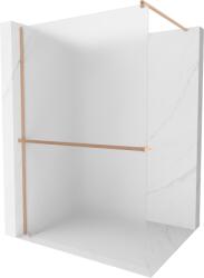 Mexen Kioto+, Walk-In zuhanyparaván polccal és akasztóval 90 x 200 cm, 8 mm-es matt üveg, réz matt profil, 800-090-121-65-30 (800-090-121-65-30)