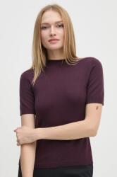 Sisley gyapjú pulóver könnyű, női, lila, félgarbó nyakú, 11BAM105P - lila XS