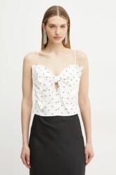 Bardot vászon top fehér, női, mintás, 59755TB - fehér XS
