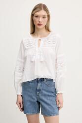 Superdry blúz pamutból fehér, női, sima, W6012022A-71D - fehér S
