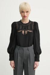 Zadig&Voltaire selyemblúz fekete, női, sima, WWSH00585 - fekete S