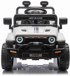 Beneo Elektromos OFFROAD NEW kisautó hátsókerék-meghajtással, fehér, lítium akkumulátor, magas futómű, széles ülés, lengéscsillapított felfüggesztés, 2, 4 GHz-es távirányító, LED lámpák