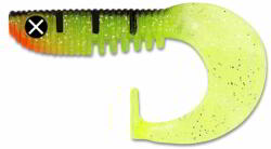 angryfish Monkey Lures Curly Lui gumihal 3" 7, 5 cm Atomic Perch (6db/cs) (CL75AP)