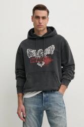 The Kooples pamut melegítőfelső szürke, férfi, nyomott mintás, kapucnis, HSWE30005K - szürke L