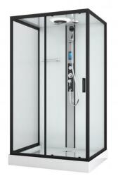 Sanotechnik BOSTON komplett hidromasszázs zuhanykabin, fekete, termosztátos keverőcsappal (CL22B)