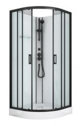 Sanotechnik DALLAS hidromasszázs zuhanykabin, fekete, termosztátos keverőcsappal (CL11B) - zuhanystore