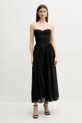 Bardot pamut ruha ESTIE fekete, maxi, harang alakú, 59786DB - fekete XL