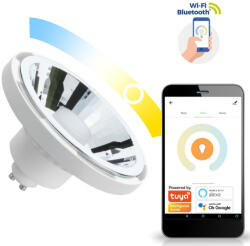 Spectrum SMART LED izzó GU10 AR111 10W 1050lm CCT SPECTRUM Fehér Smart TUYA WiFi szabályozható (WOJSMA0040)