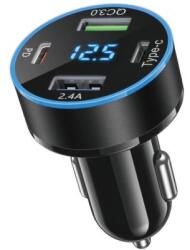 MG Four Port autós töltő 2x USB-C / 2x USB 50W, fekete