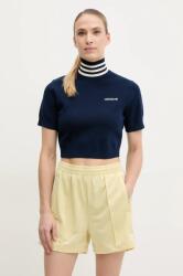Adidas t-shirt CROP TURTLENECK női, garbónyakú, sötétkék, JC7680 - sötétkék XS