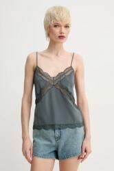 Zadig&Voltaire selyemblúz szürke, sima, WWCR01258 - szürke L