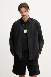 HUGO BOSS pamut ing férfi, galléros, fekete, regular, 50539309 - fekete XXL