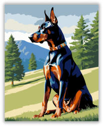  Doberman Pinscher a Dombtetőn - számfestő készlet