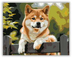 Számfestő Shiba Inu a Kerítésen - számfestő készlet (crea5862)