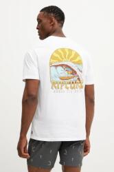 Rip Curl pamut póló fehér, férfi, nyomott mintás, 0OEMTE - fehér S