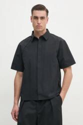 Heliot Emil ing férfi, galléros, fekete, regular, SS25_M_05_063_BLK01 - fekete 48