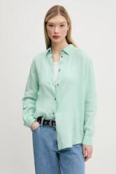 Superdry len ing női, galléros, zöld, relaxed, W4010463A-2OK - zöld XL