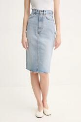 Fiorucci farmer szoknya Faded Heart Pocket Denim Midi Skirt midi, ceruza fazonú, W02SPDSK295DN01DN01 - kék 25
