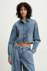 Moschino Jeans pamut ing női, galléros, relaxed, 0222 3721 - kék M