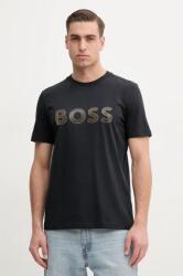 BOSS Green t-shirt sötétkék, férfi, nyomott mintás, 50535170 - sötétkék XL