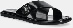 Tory Burch bőr papucs T Lock Cross Band Slide fekete, női, 170611-006 - fekete Női 36