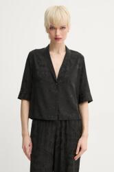 Zadig&Voltaire selyem ing női, galléros, fekete, regular, WWSH02222 - fekete L