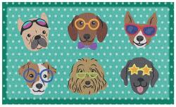 Artsy Doormats lábtörtlő Dogs on Polka Dots - többszínű Univerzális méret