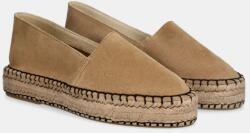 Answear Lab espadrilles velúrból bézs, platformos - bézs Női 36 - answear - 38 990 Ft