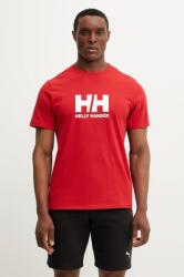 Helly Hansen pamut póló HH LOGO piros, férfi, nyomott mintás, 54596 - piros M