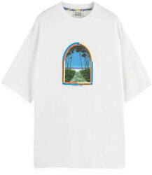 Scotch & Soda T-Shirt Loose Fit Front Chest Artwork 180048 SC101 white