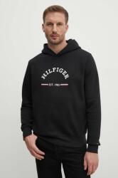 Tommy Hilfiger felső fekete, férfi, nyomott mintás, kapucnis, MW0MW35568 - fekete S