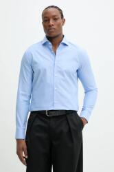 HUGO BOSS pamut ing férfi, olasz galléros, slim, 50539710 - kék 45