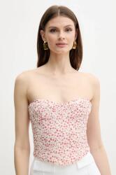 Bardot top ESTIE rózsaszín, női, mintás, 59828TB - rózsaszín L