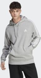 Adidas Essentials francia frottír 3 csíkos kapucnis pulóver M fehér|szürke