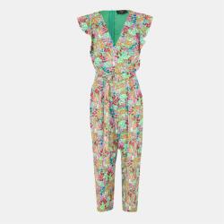 AX Paris Multi Floral Print V Neck Belted Jumpsuit - Multi