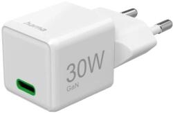 Hama hálózati töltő supermini 30W GaN PD/QC 1x USB-C fehér (201982)