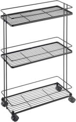Metaltex Etajeră pe roți negru-mat din oțel 38x62x16 cm Lava - Metaltex Raft