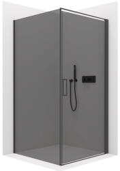 Cerano - Zuhanykabin Porte L/R - 8 mm - matt fekete, grafitüveg - 90x80 cm - szárny, CER-CER-8050BD7494 (CER-CER-8050BD7494)
