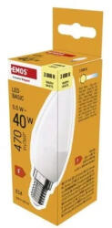 EMOS Basic 5, 5W (40W) E14 470lm 3000K C35 ZL3F22 LED gyertya izzó (EMOS-ZL3F22)