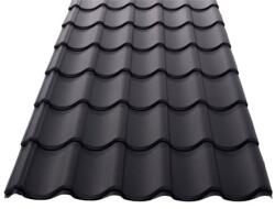 Kálló-fém KCS 350 mm-es cserepeslemez / 3100mm hosszúság / 0.5mm vastagság / RAL 9005 matt - fekete / antikondenzált filc bevonattal - KÁLLÓ-fém
