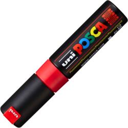 uni Marker UNI Posca PC-8K, varf tesit, 8.0mm, rosu fluorescent